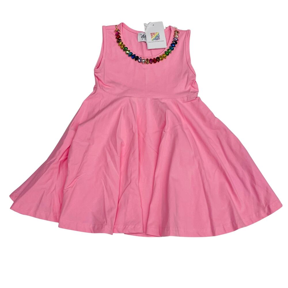 NWT Lola + the Boys Size 10 Pink Rainbow Gems Tank Dress
